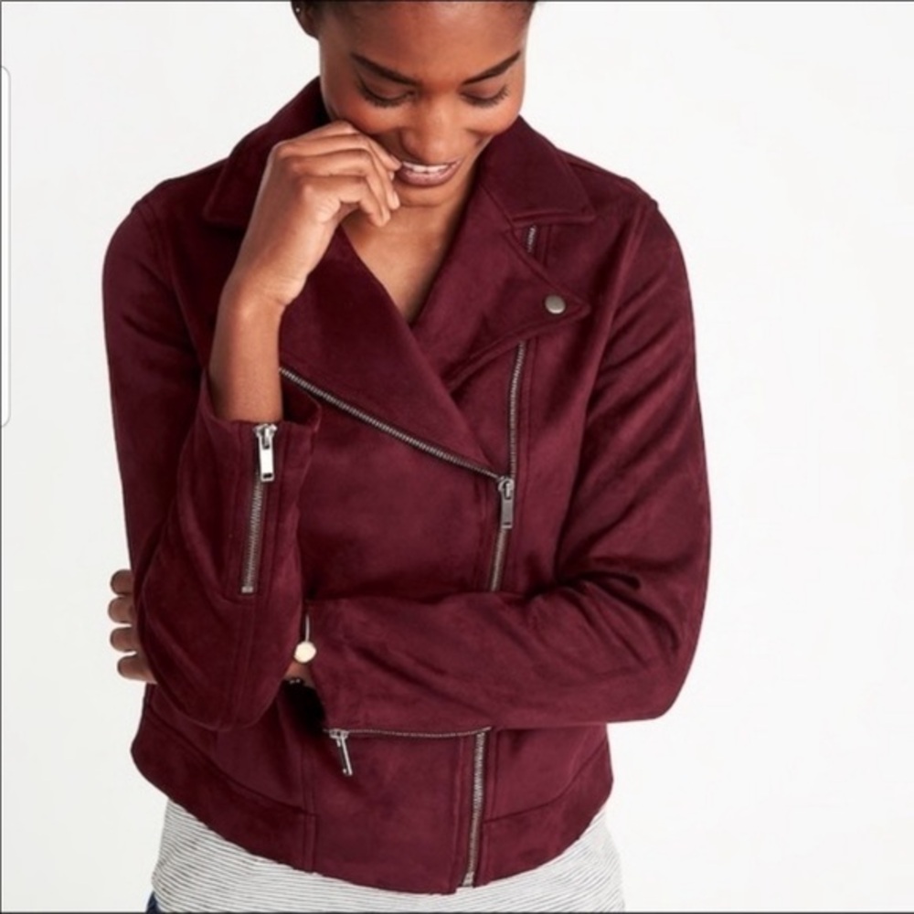 Purple faux Suede Biker Style Jacket Old Navy Medium 💜